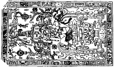 Крышка саркофага Пакаль Вотана, 683 г. н.э.