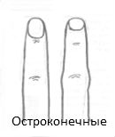 Коническая форма пальцев